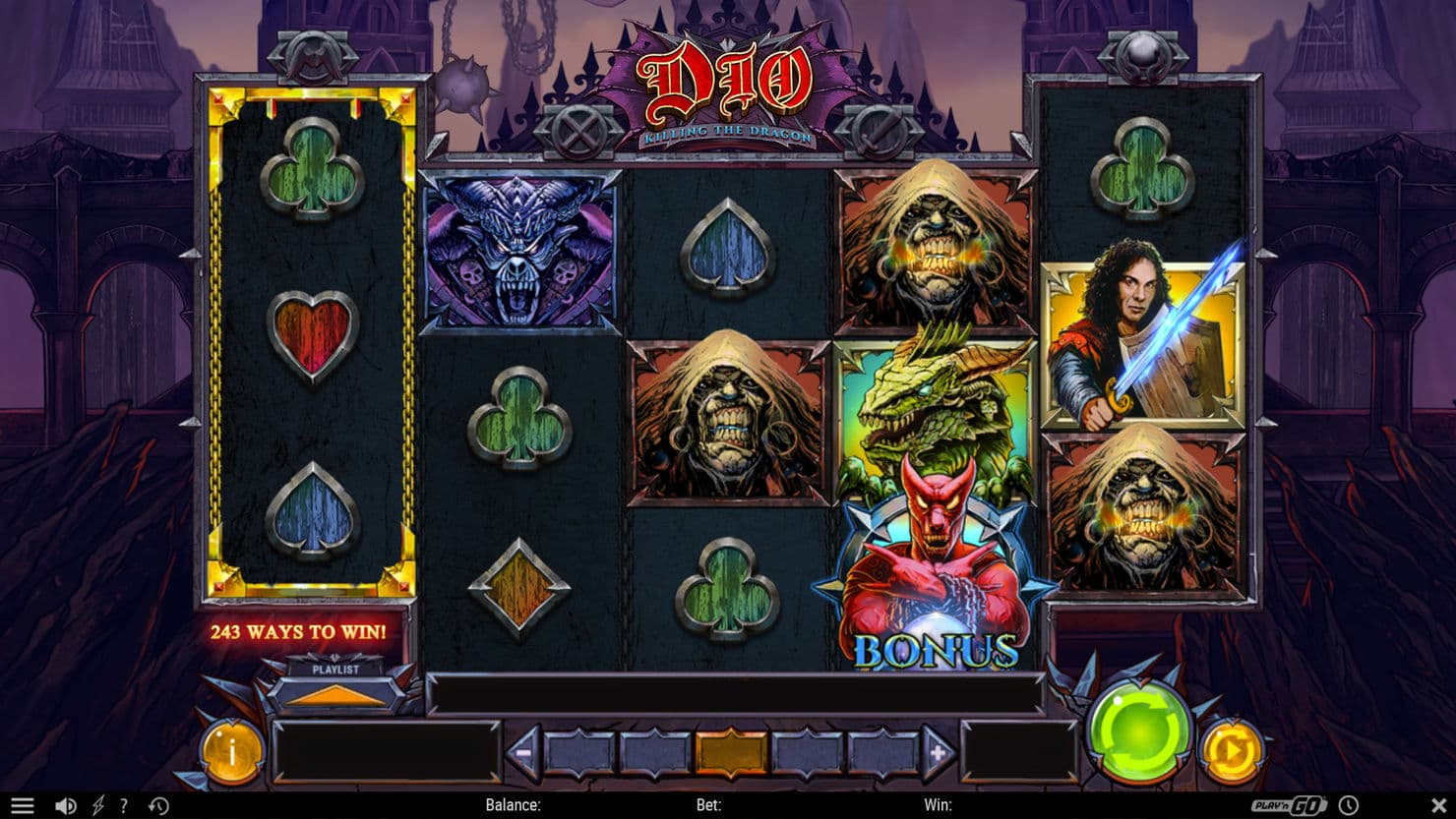 Play'n GO's online music slot Dio - Killing the Dragon.
