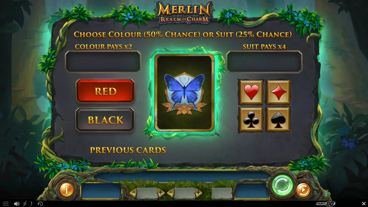 Merlin Realm of Charm gamble round screenshot