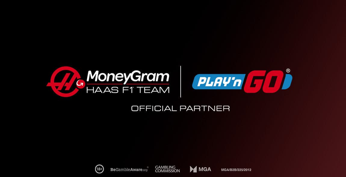 MoneyGram Haas F1Team and Play'n GO logo with official partner text