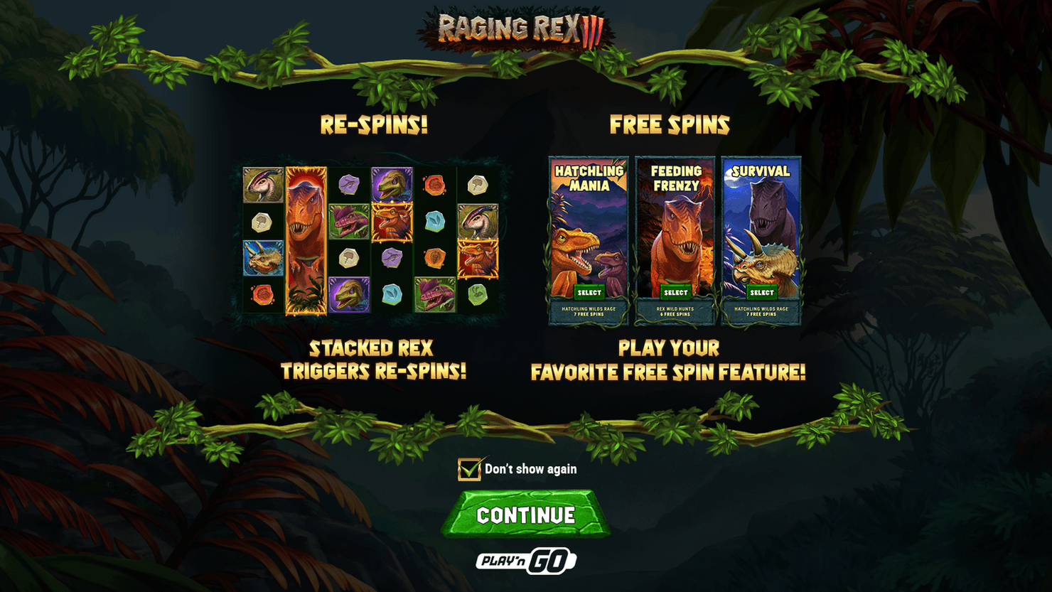 Raging Rex 2 reels with Re-Spins and Free Spins demo