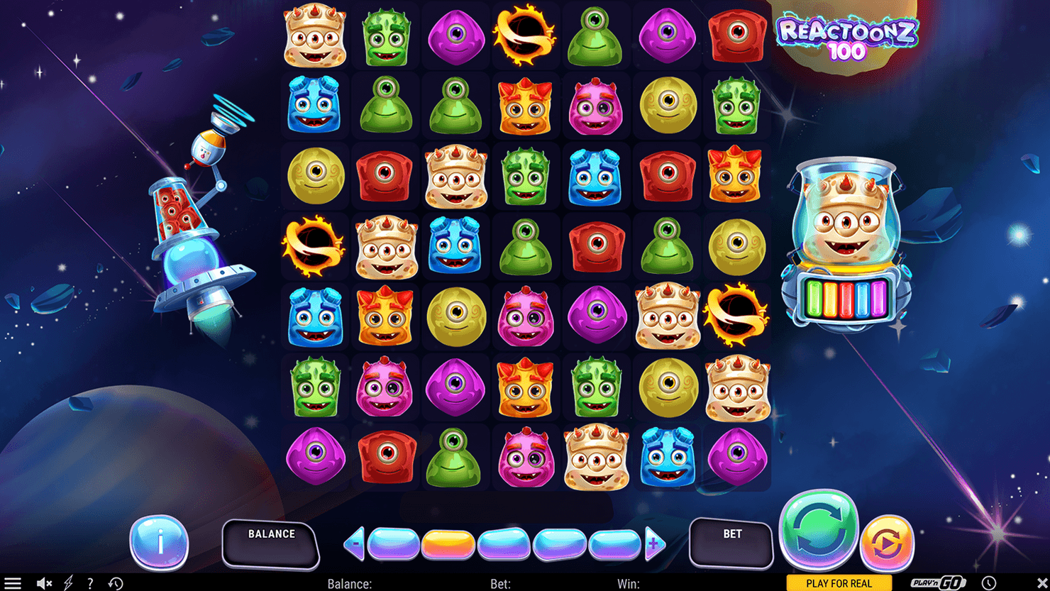 Reactoonz 100 screenshot grid