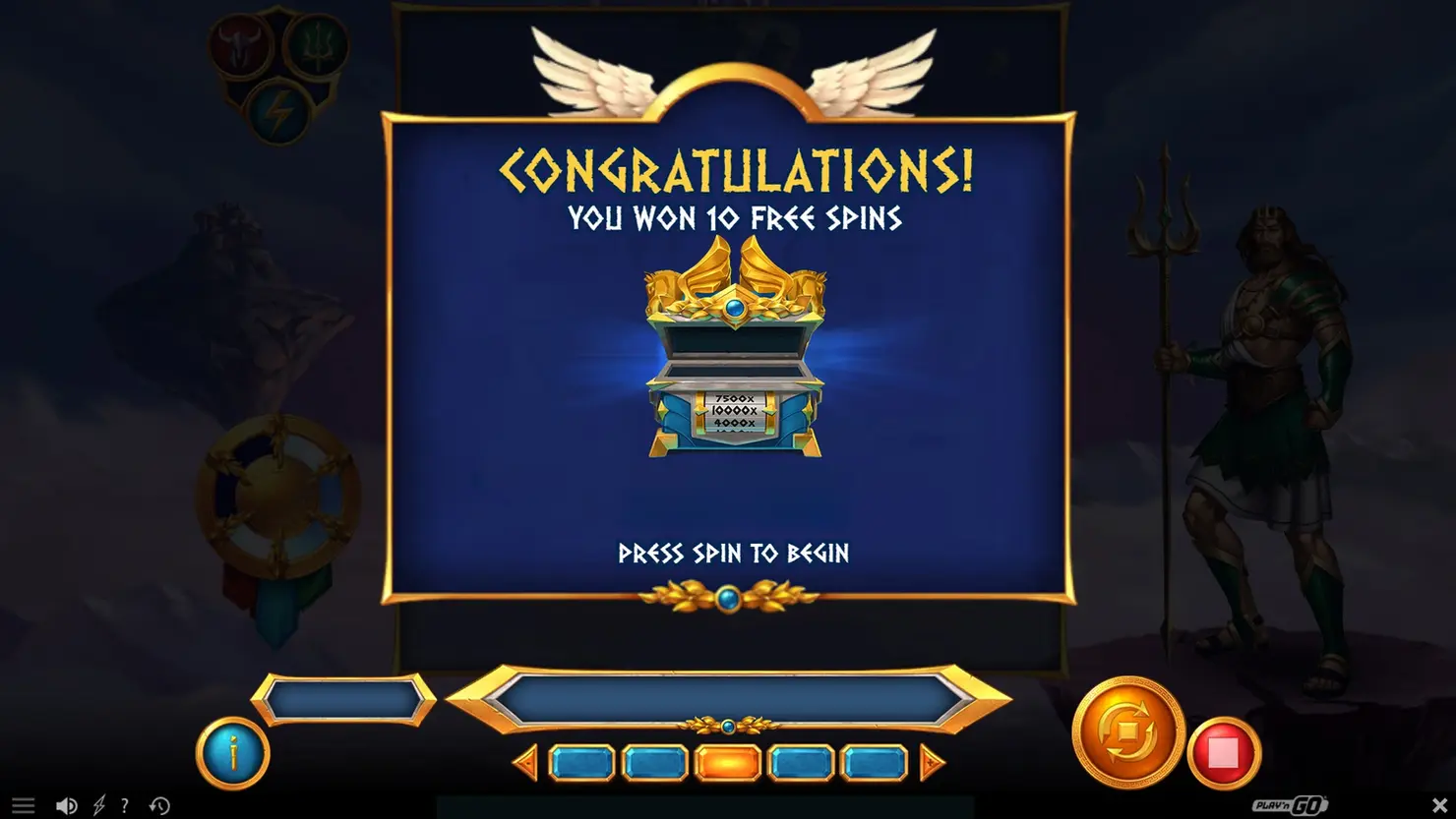 Rise of Olympus Origins Free Spins screenshot
