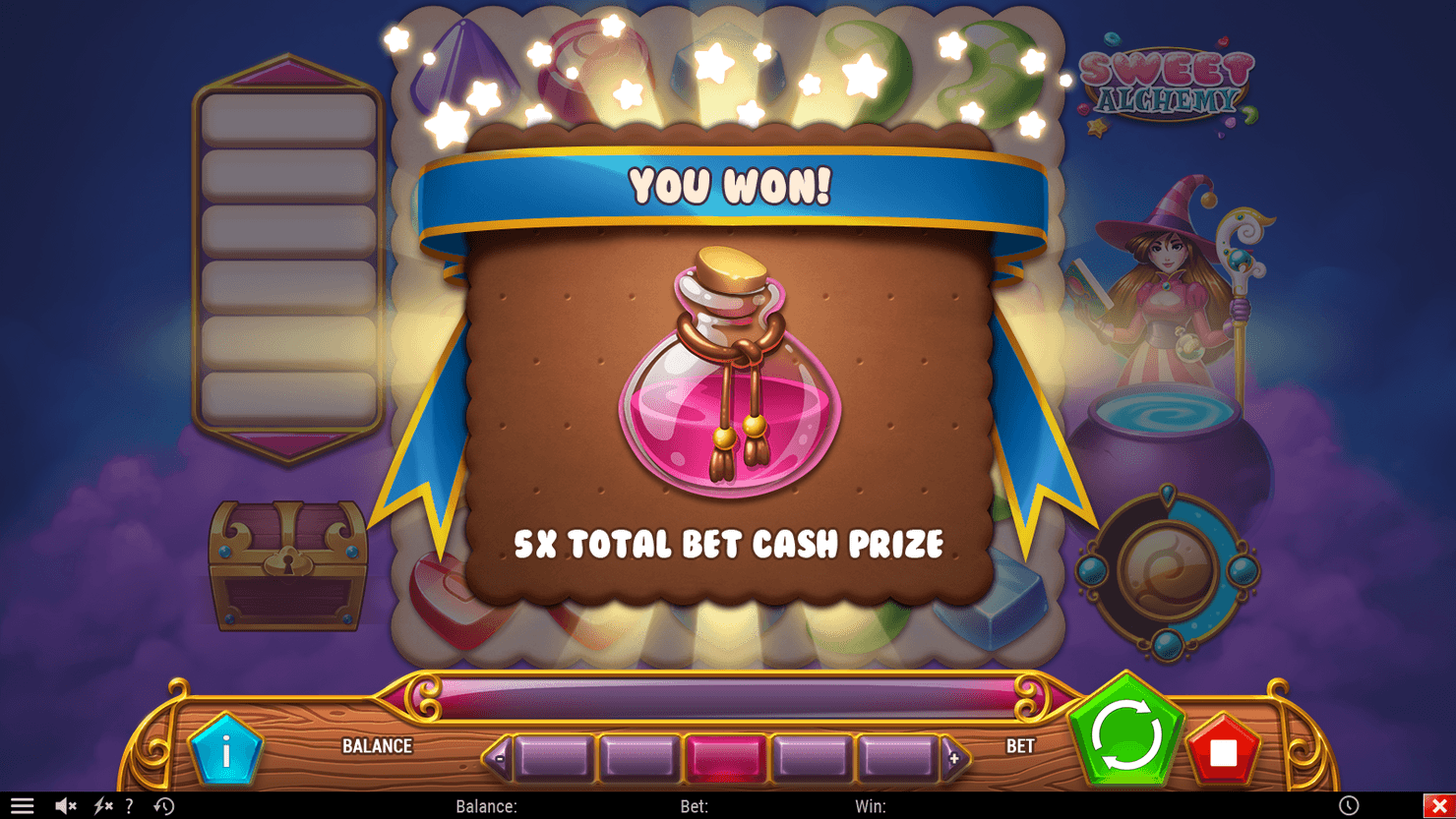 Winning a x5 multiplier in the Bonus Round