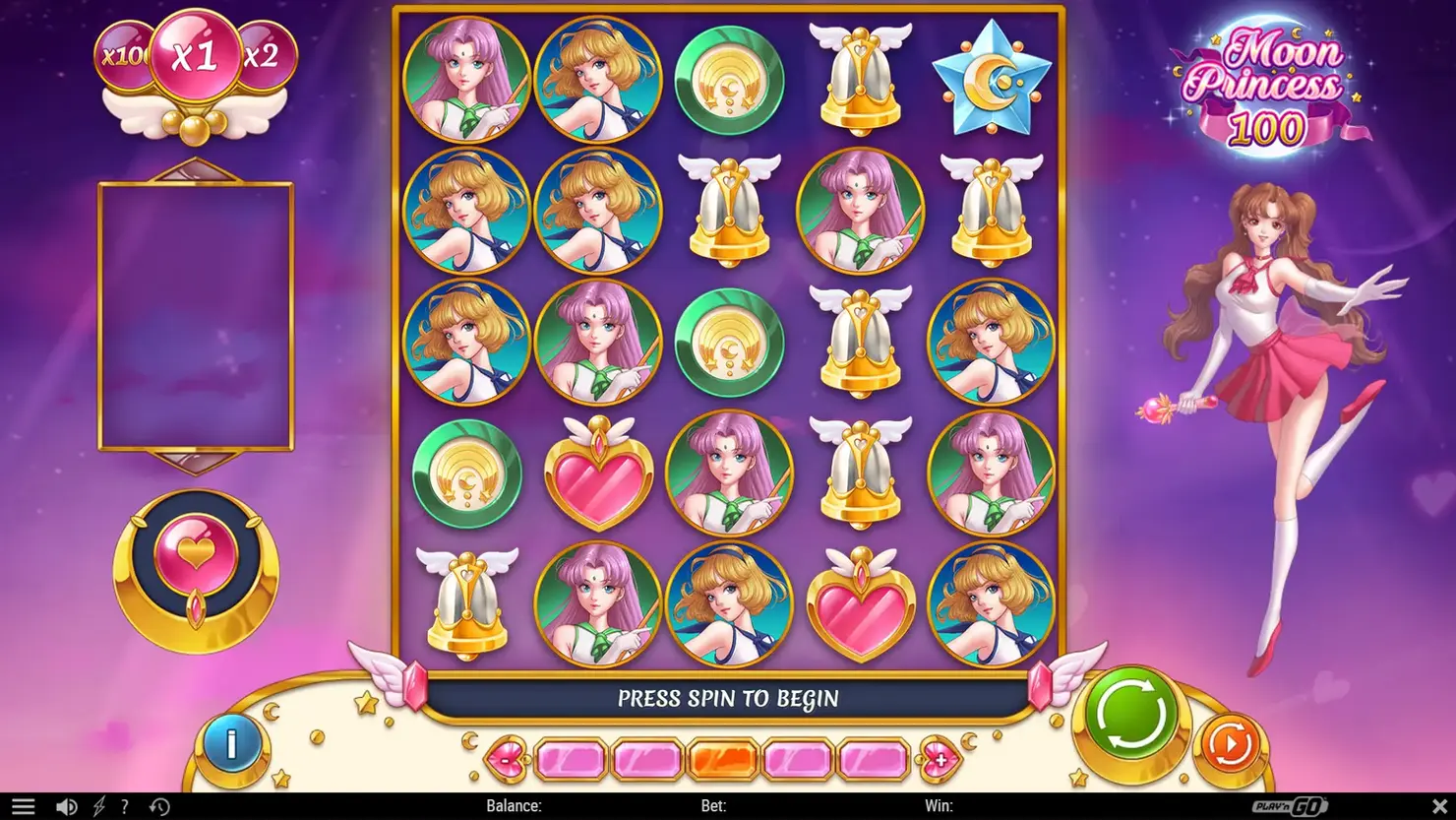 Moon Princess 100 grid with Love to the right of the grid