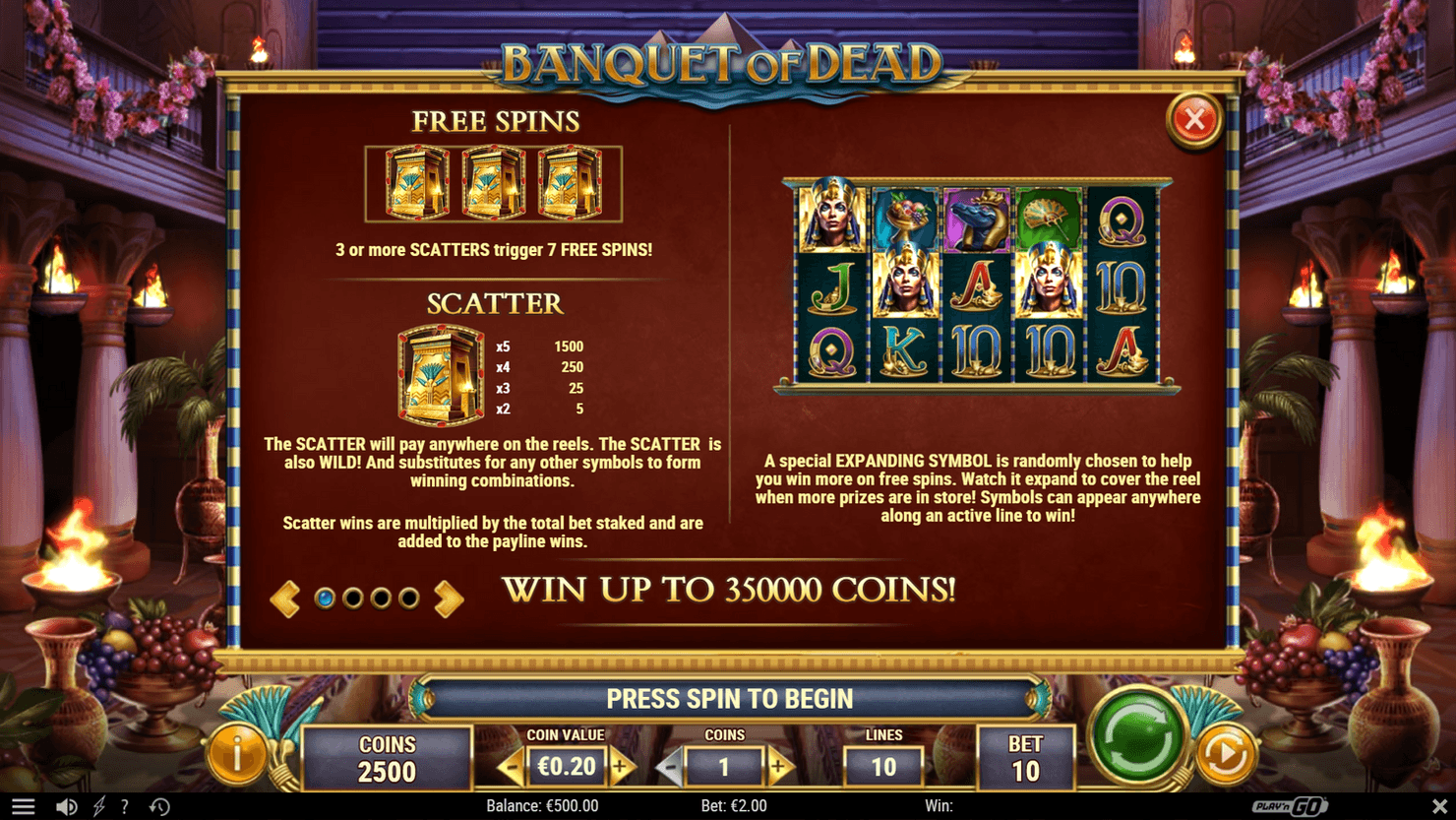 Play'n GO's online slot Banquet of Dead