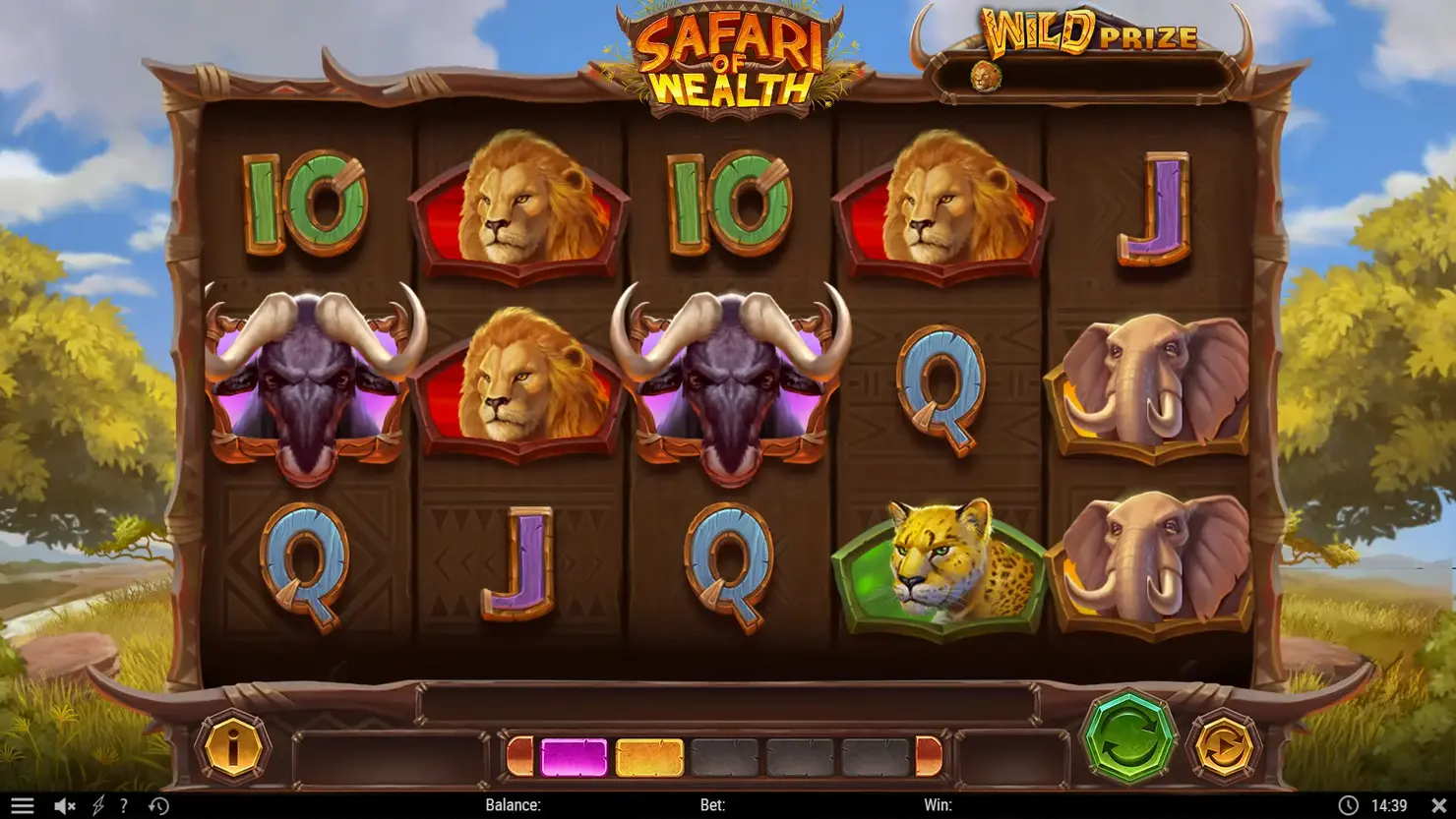 Safari of Wealth online slot reels