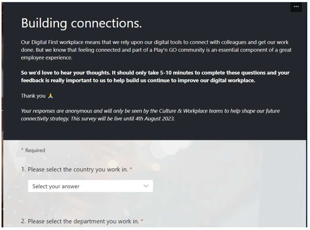 Building Connections form
