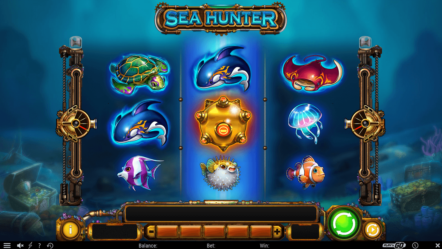 Sea Hunter Reels with fish and sea creatures