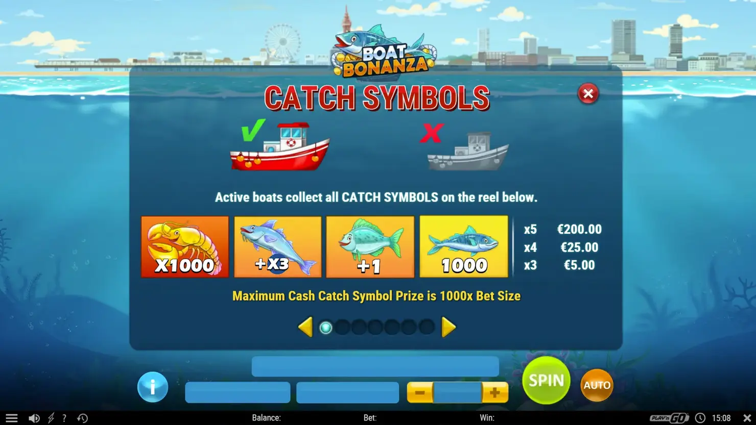 Boat Bonanza Catch Symbols information