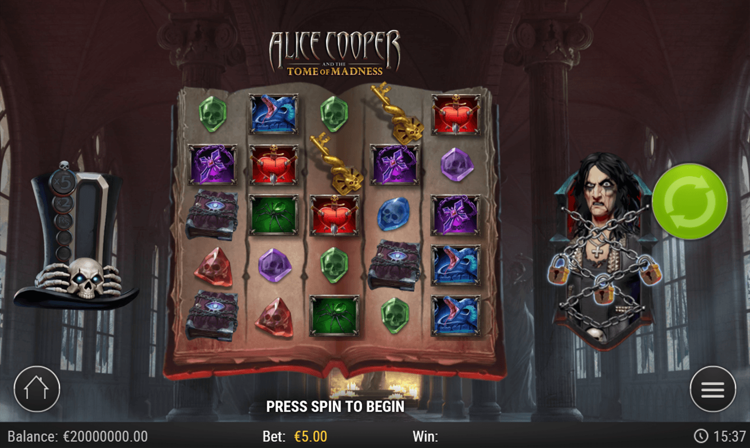 Play'n GO, alice cooper and the tome of madness, halloween slots